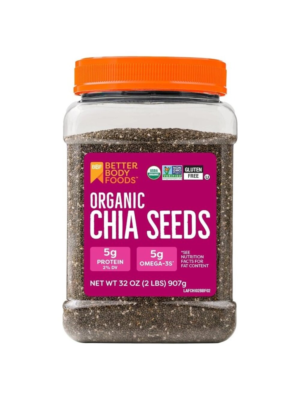 Better Body Foods Organic Chia Seeds 2 Lbs Gluten-Free Non-GMO Expired - Picture 3 of 8